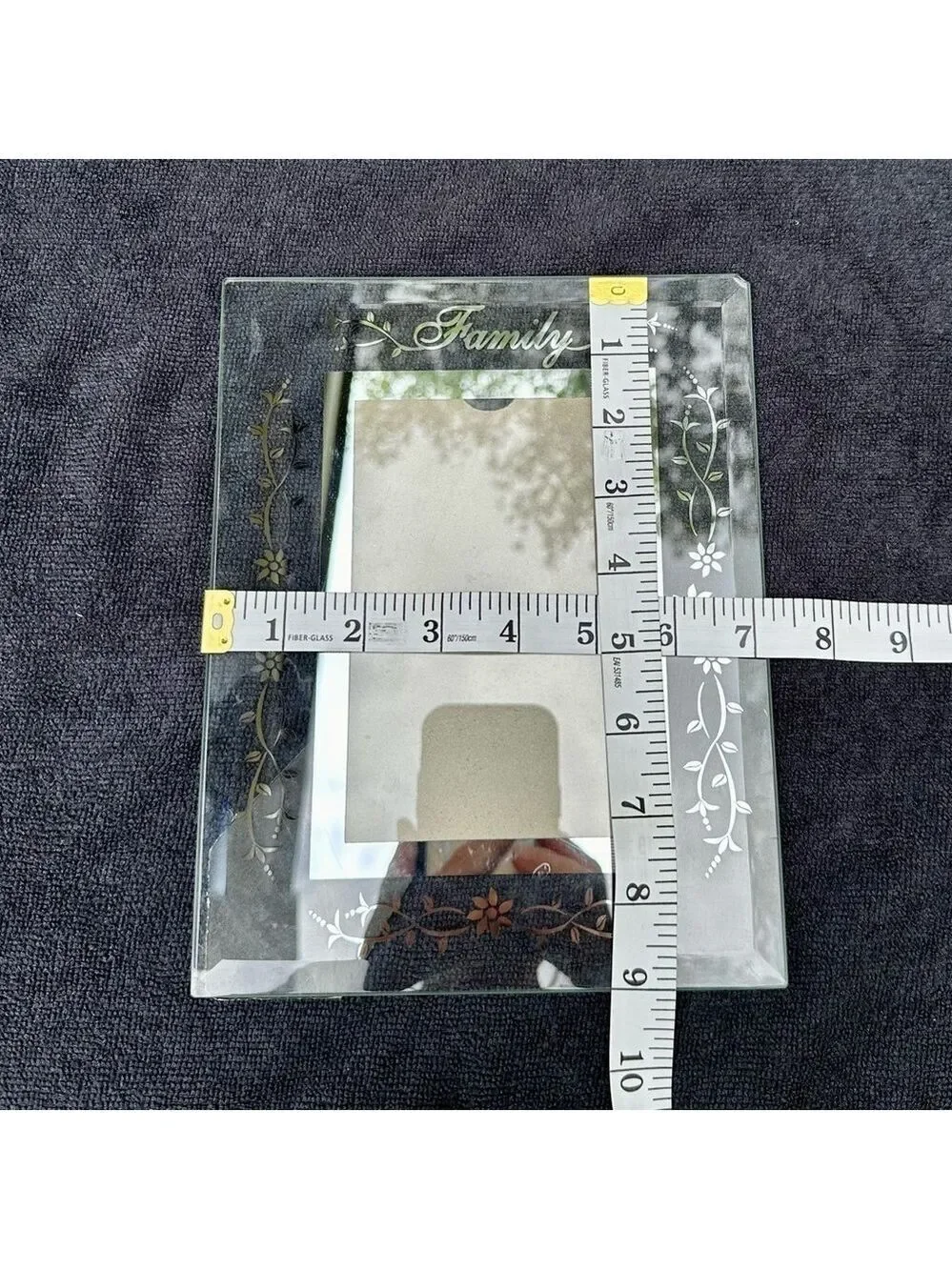 Davco Silver Ltd Clear Glass Beviled edge frame with ‘Family’ in Script on top